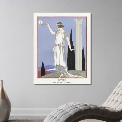Psyche Evening Dress By Worth From Gazette Du Bon Ton No. 9 Pl. 68 George Barbier gbb144 canvas print 