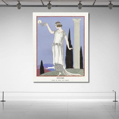 Psyche Evening Dress By Worth From Gazette Du Bon Ton No. 9 Pl. 68 George Barbier gbb144 canvas print 