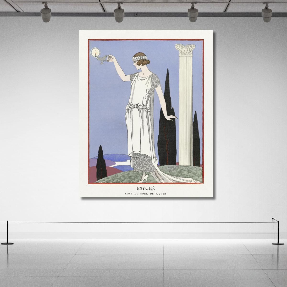 Psyche Evening Dress By Worth From Gazette Du Bon Ton No. 9 Pl. 68 George Barbier gbb144 canvas print 