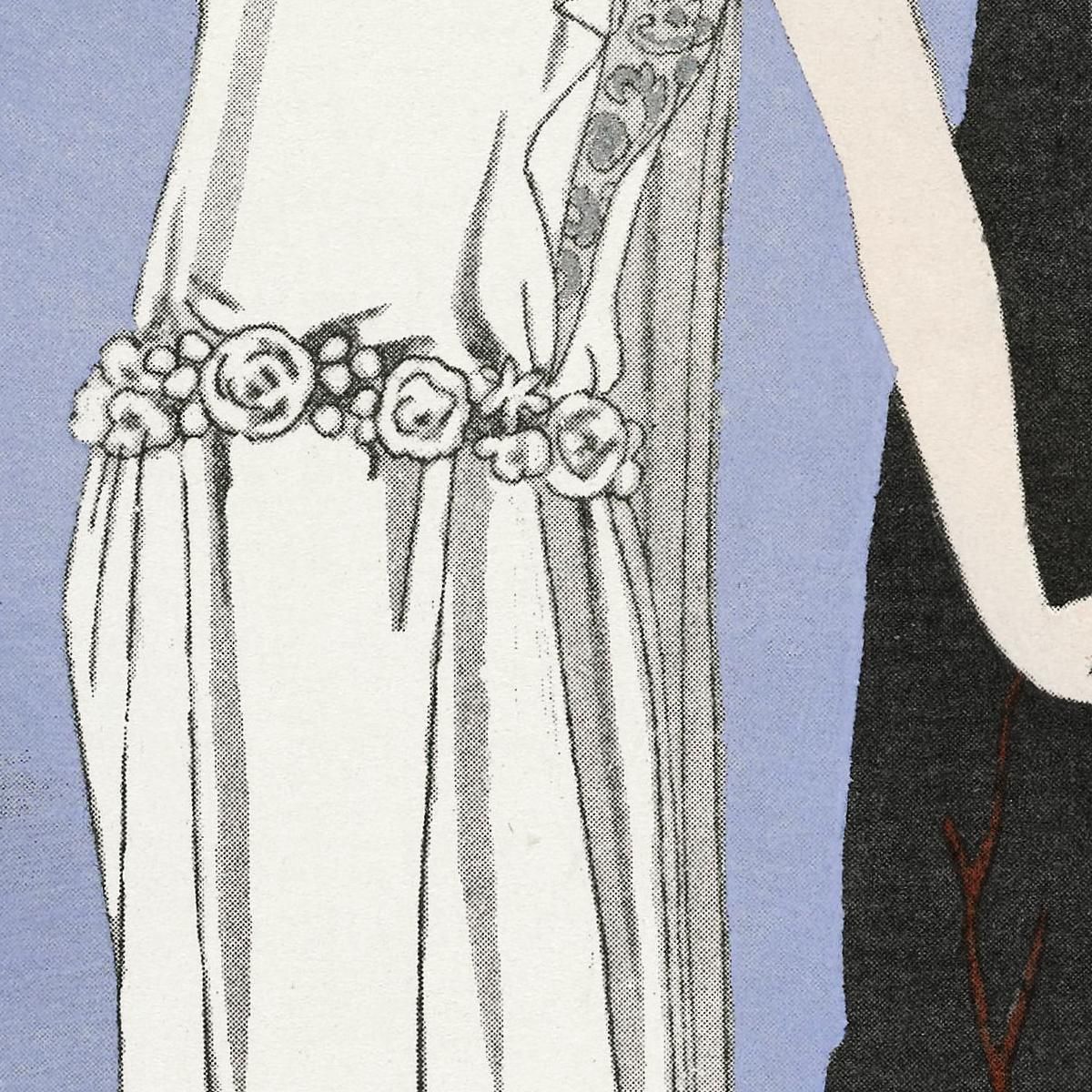 Psyche Evening Dress By Worth From Gazette Du Bon Ton No. 9 Pl. 68 George Barbier gbb144 canvas print
