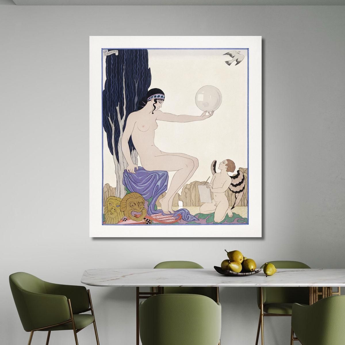 Seated Woman And Cherub George Barbier gbb152 canvas print 