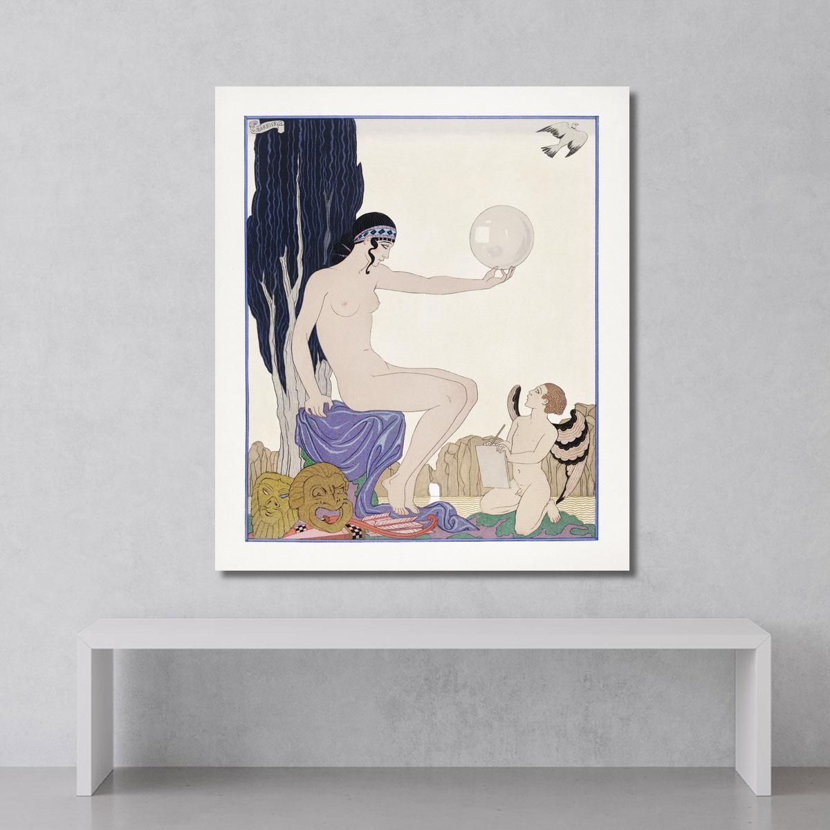 Seated Woman And Cherub George Barbier gbb152 canvas print 