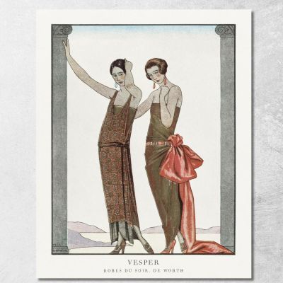 Vesper Evening Dresses By Worth From Gazette Du Bon Ton No. 8 George Barbier gbb158 canvas print 