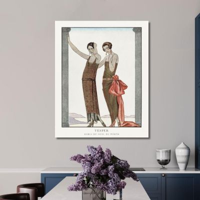 Vesper Evening Dresses By Worth From Gazette Du Bon Ton No. 8 George Barbier gbb158 canvas print 