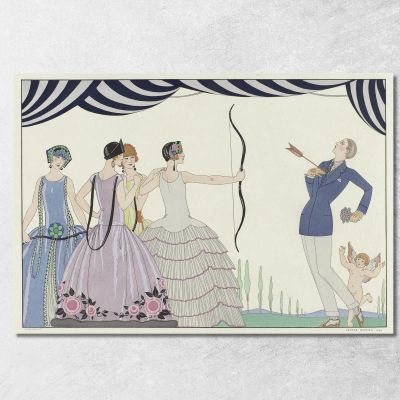 Aim At The Heart Beautiful Ladies! George Barbier gbb159 canvas print 