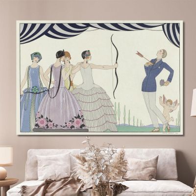 Aim At The Heart Beautiful Ladies! George Barbier gbb159 canvas print 