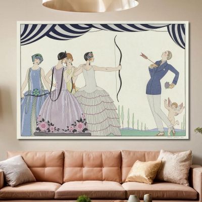 Aim At The Heart Beautiful Ladies! George Barbier gbb159 canvas print 