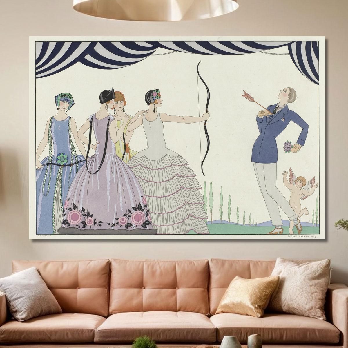 Aim At The Heart Beautiful Ladies! George Barbier gbb159 canvas print 