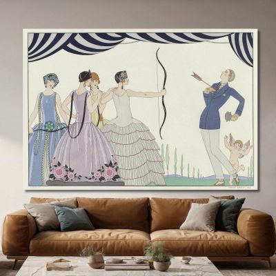 Aim At The Heart Beautiful Ladies! George Barbier gbb159 canvas print 
