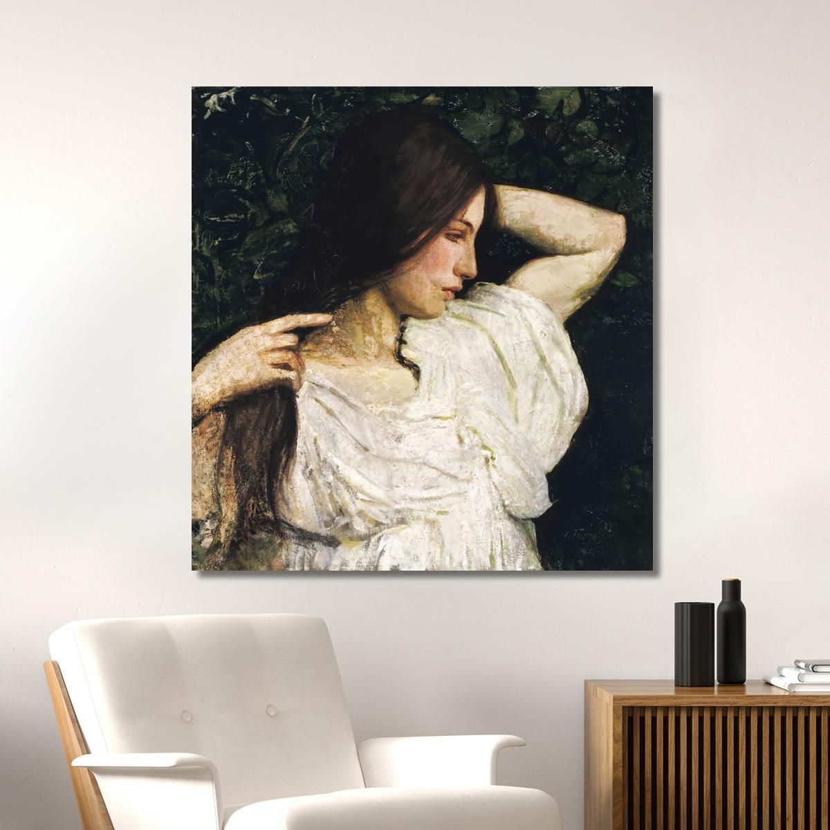 Girl Arranging Her Hair Abbott Handerson Thayer aht8 canvas print 