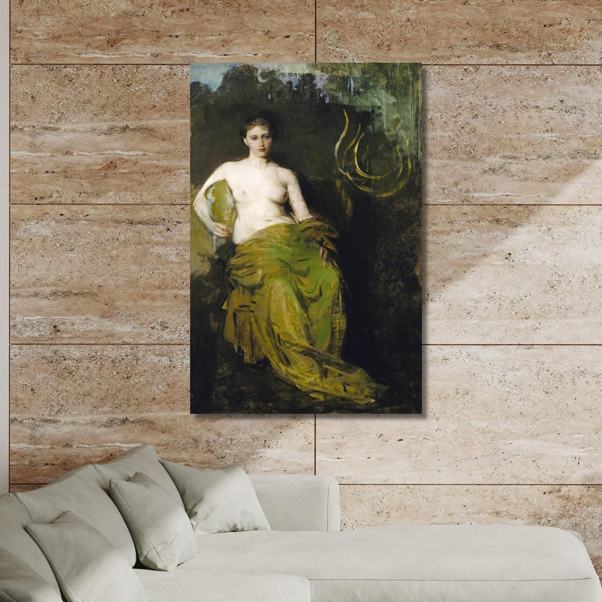 Seated Nude Woman. Half Draped Figure Abbott Handerson Thayer aht20 canvas print 