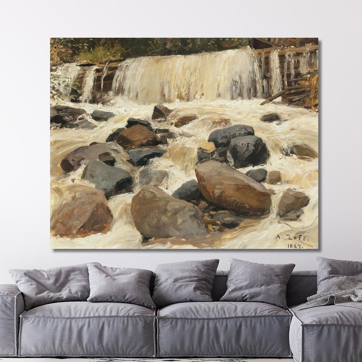 A River Dam Alfred Zoff azf6 canvas print 