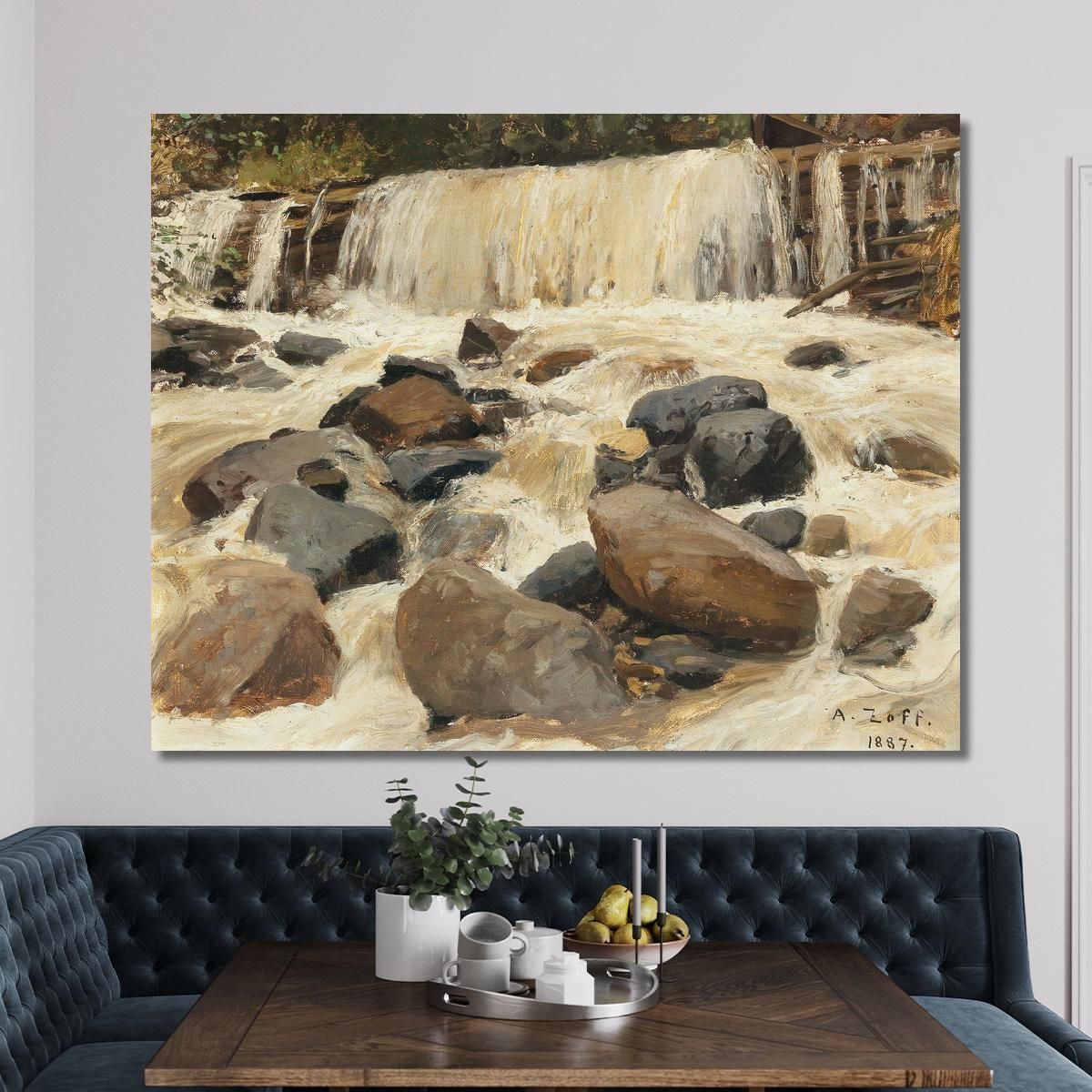A River Dam Alfred Zoff azf6 canvas print 