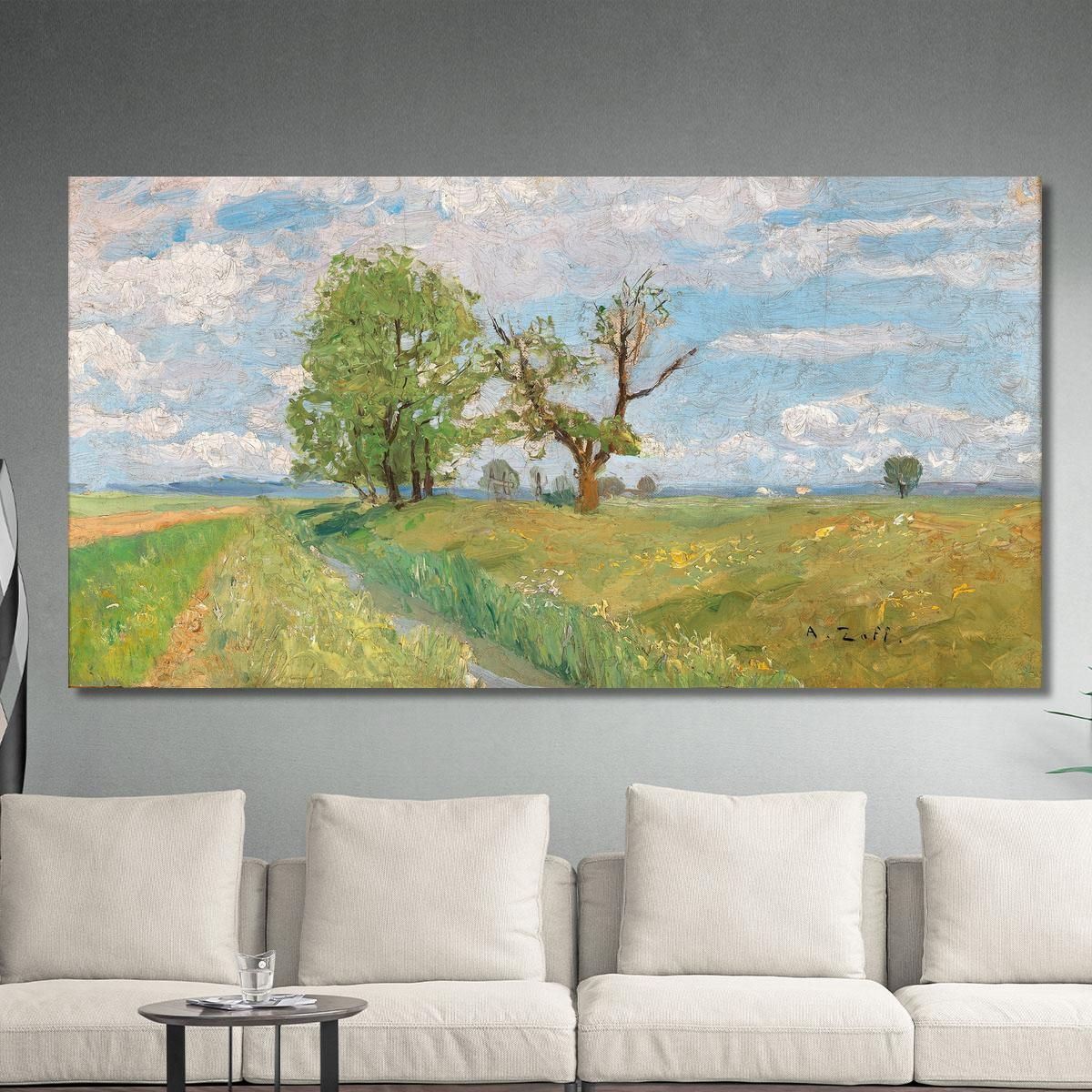 A Springtime Landscape With Creek Alfred Zoff azf7 canvas print 