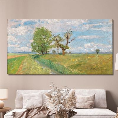 A Springtime Landscape With Creek Alfred Zoff azf7 canvas print 