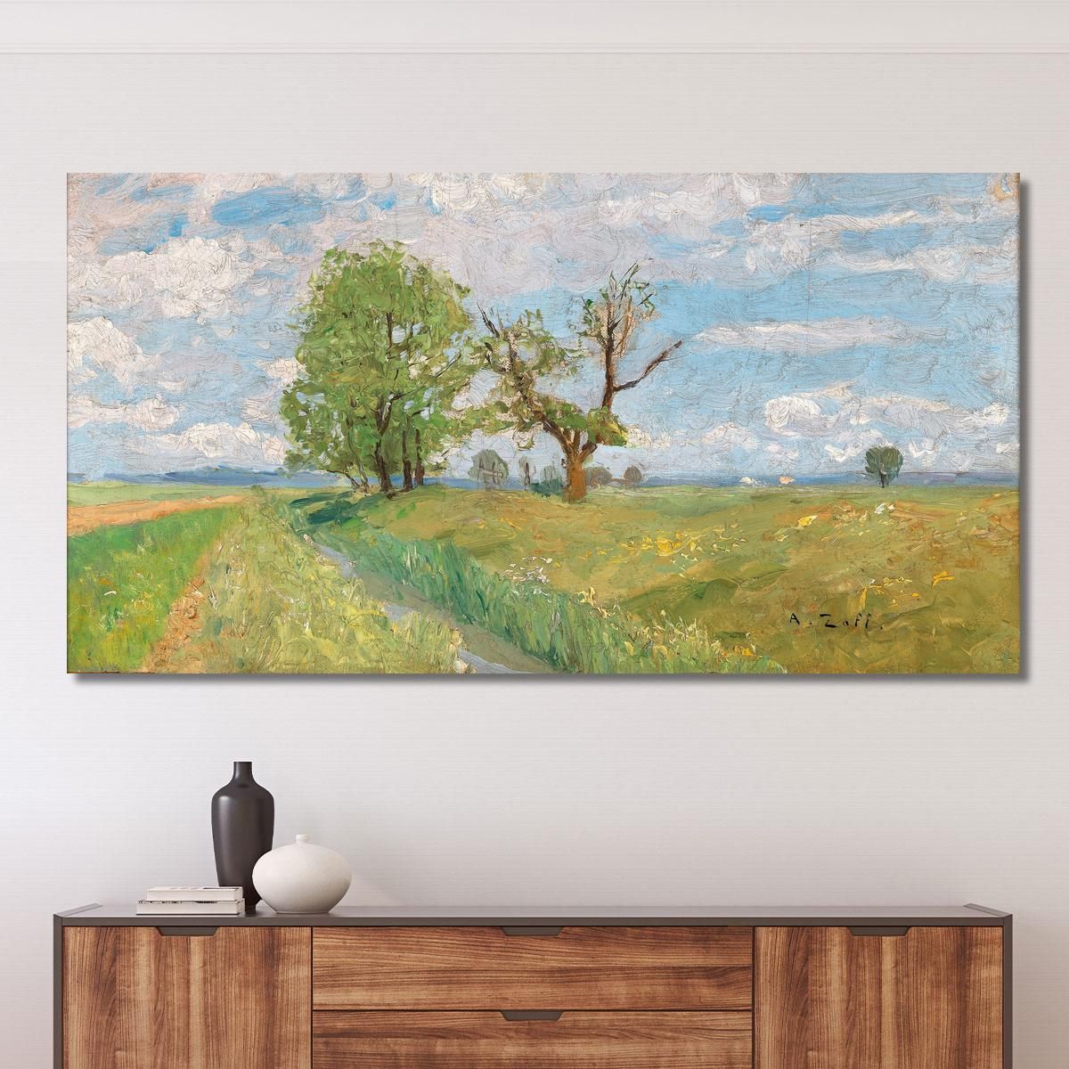 A Springtime Landscape With Creek Alfred Zoff azf7 canvas print 