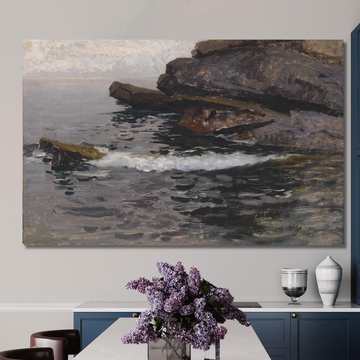 Rock Cliffs At Capo Lungo Alfred Zoff azf36 canvas print 