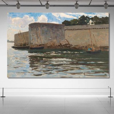Homecoming Of The Fishermen Of Concarneau Alfred Zoff azf43 canvas print 