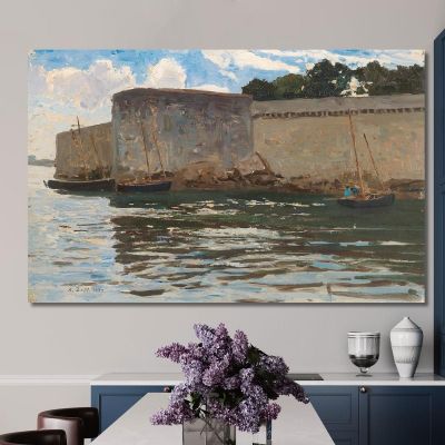 Homecoming Of The Fishermen Of Concarneau Alfred Zoff azf43 canvas print 