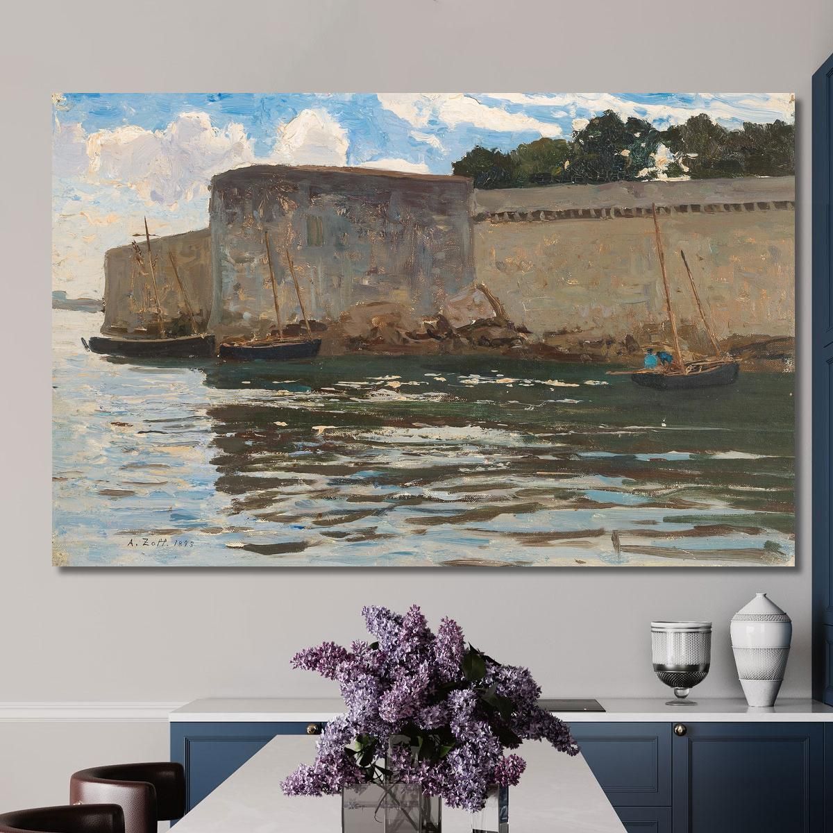 Homecoming Of The Fishermen Of Concarneau Alfred Zoff azf43 canvas print 