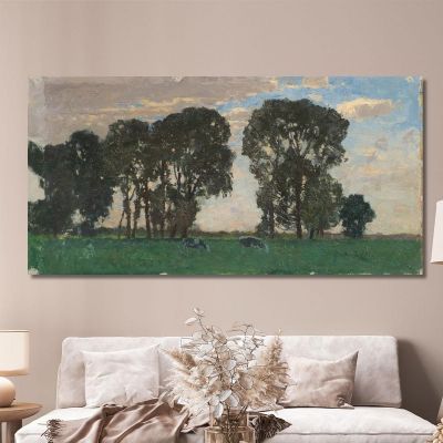 Langenpreising Pasture With Large Trees Alfred Zoff azf46 canvas print 