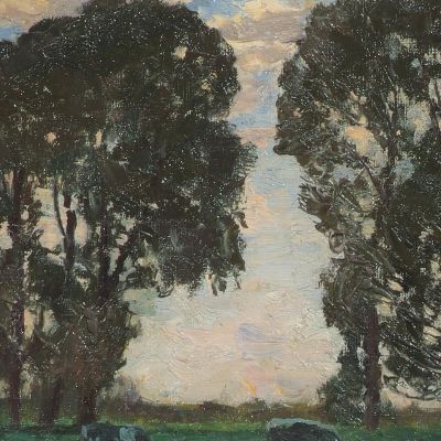 Langenpreising Pasture With Large Trees Alfred Zoff azf46 canvas print