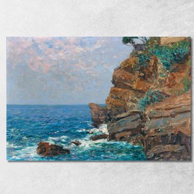 On The Sestri Levante Coast Alfred Zoff azf54 canvas print 