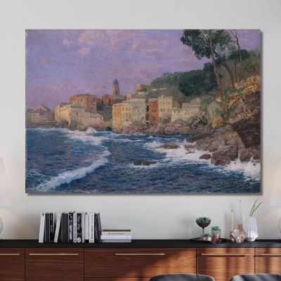 City On The Riviera Alfred Zoff azf60 canvas print 