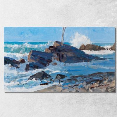 Stormy Seas On A Rocky Coast Alfred Zoff azf61 canvas print 
