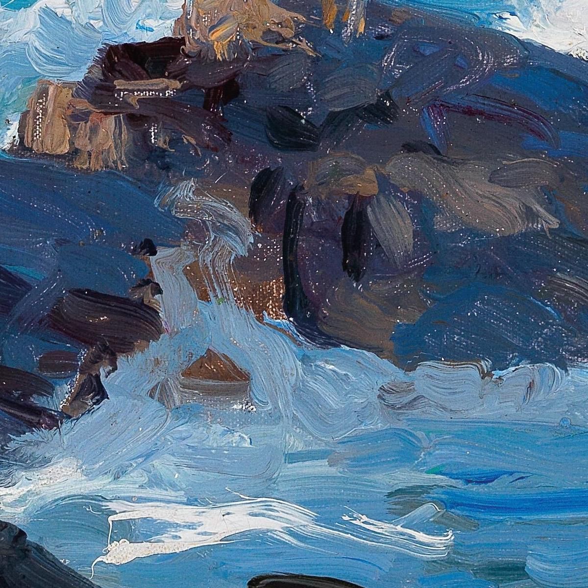 Stormy Seas On A Rocky Coast Alfred Zoff azf61 canvas print