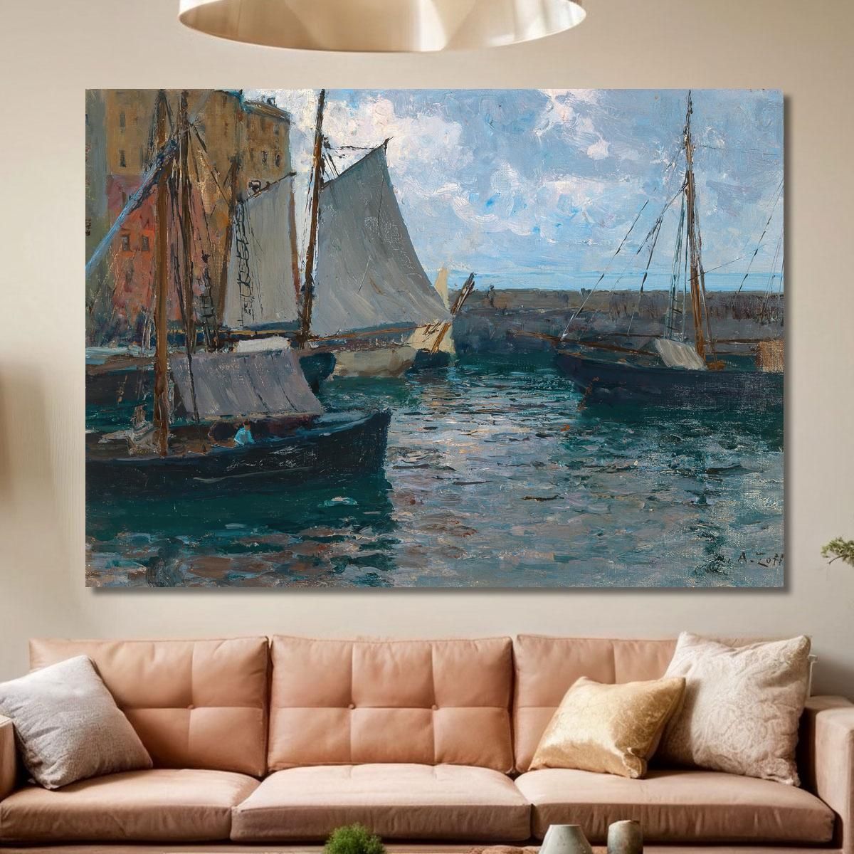 The Harbour Of Camogli Alfred Zoff azf63 canvas print 