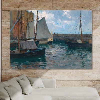 The Harbour Of Camogli Alfred Zoff azf63 canvas print 