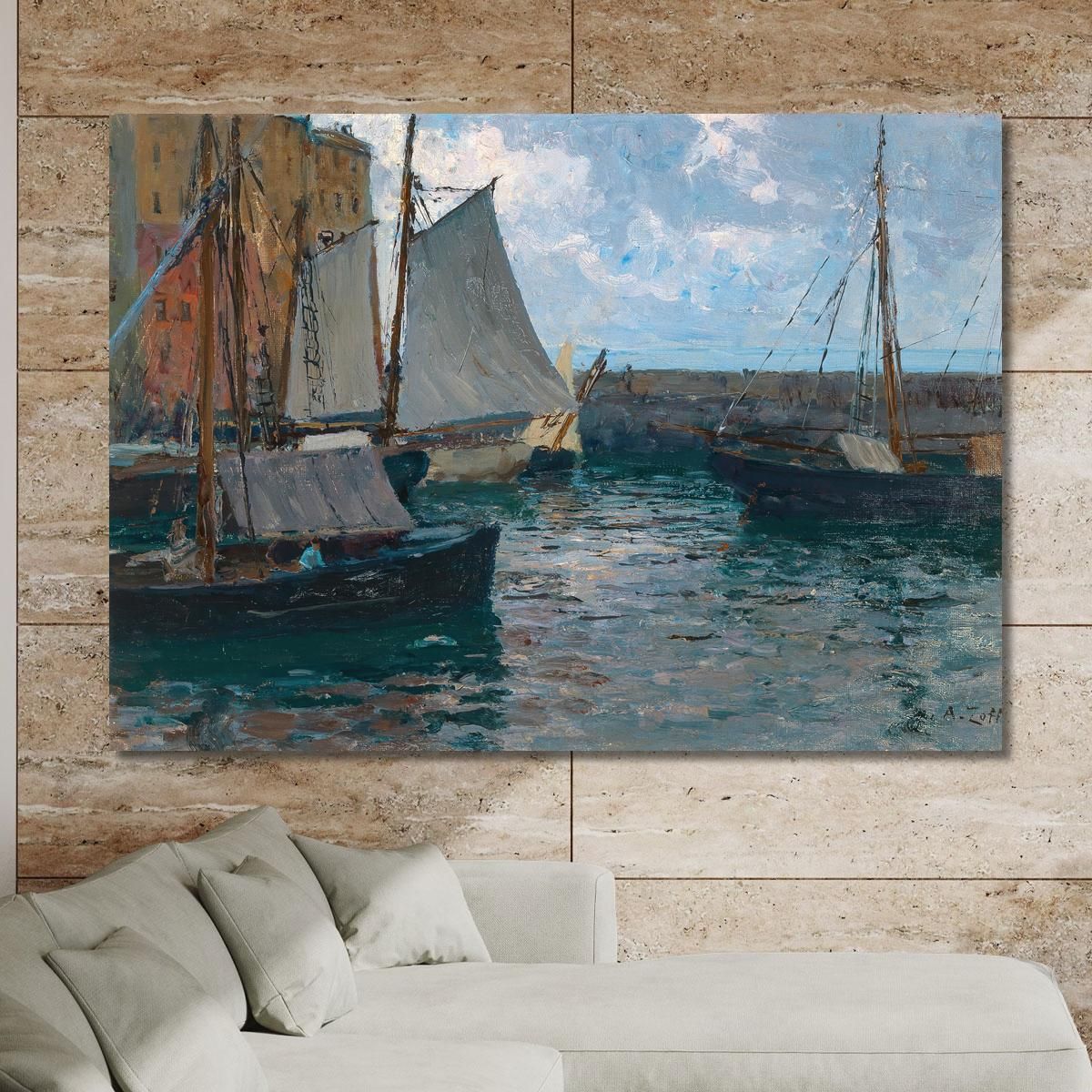 The Harbour Of Camogli Alfred Zoff azf63 canvas print 