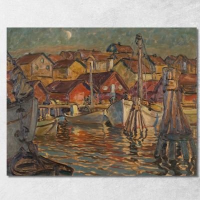 A Fishing Harbour. Study From North Norway Anna Boberg abb1 canvas print