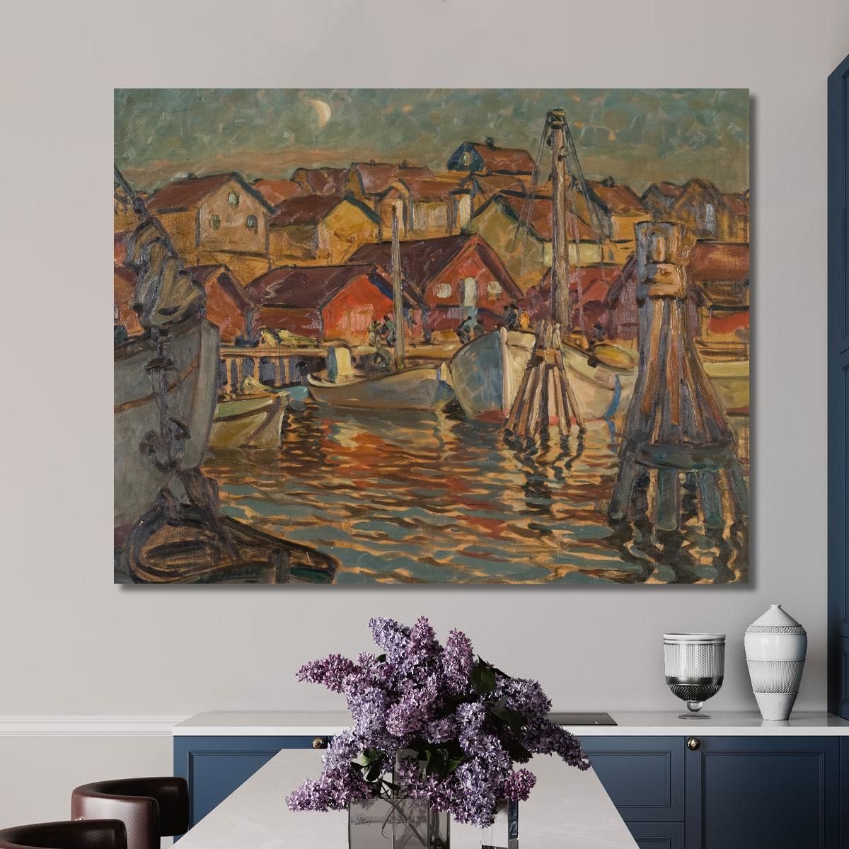 A Fishing Harbour. Study From North Norway Anna Boberg abb1 canvas print 