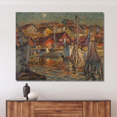 A Fishing Harbour. Study From North Norway Anna Boberg abb1 canvas print 