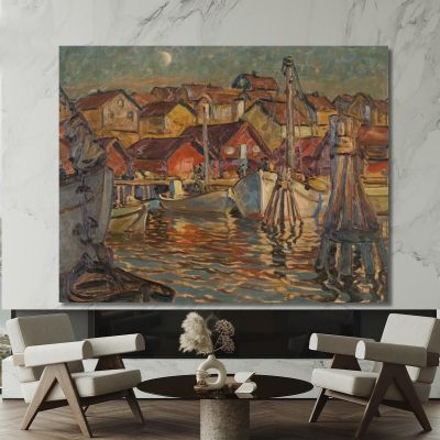 A Fishing Harbour. Study From North Norway Anna Boberg abb1 canvas print 