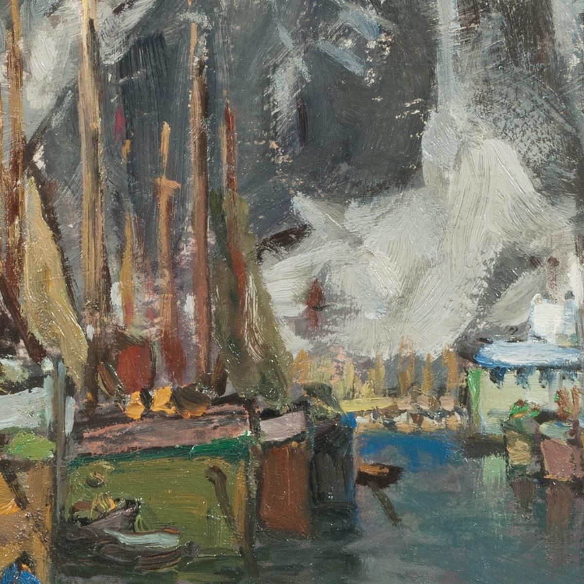 Among The Fishing Boats In Svolvaer. Study From Lofoten Anna Boberg abb6 canvas print