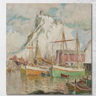 In The Harbour Svolvaer. Study From Lofoten Anna Boberg abb19 canvas print 