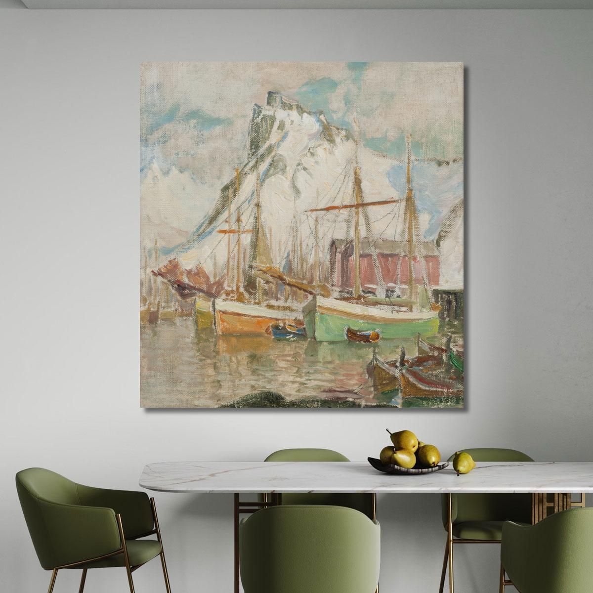 In The Harbour Svolvaer. Study From Lofoten Anna Boberg abb19 canvas print 