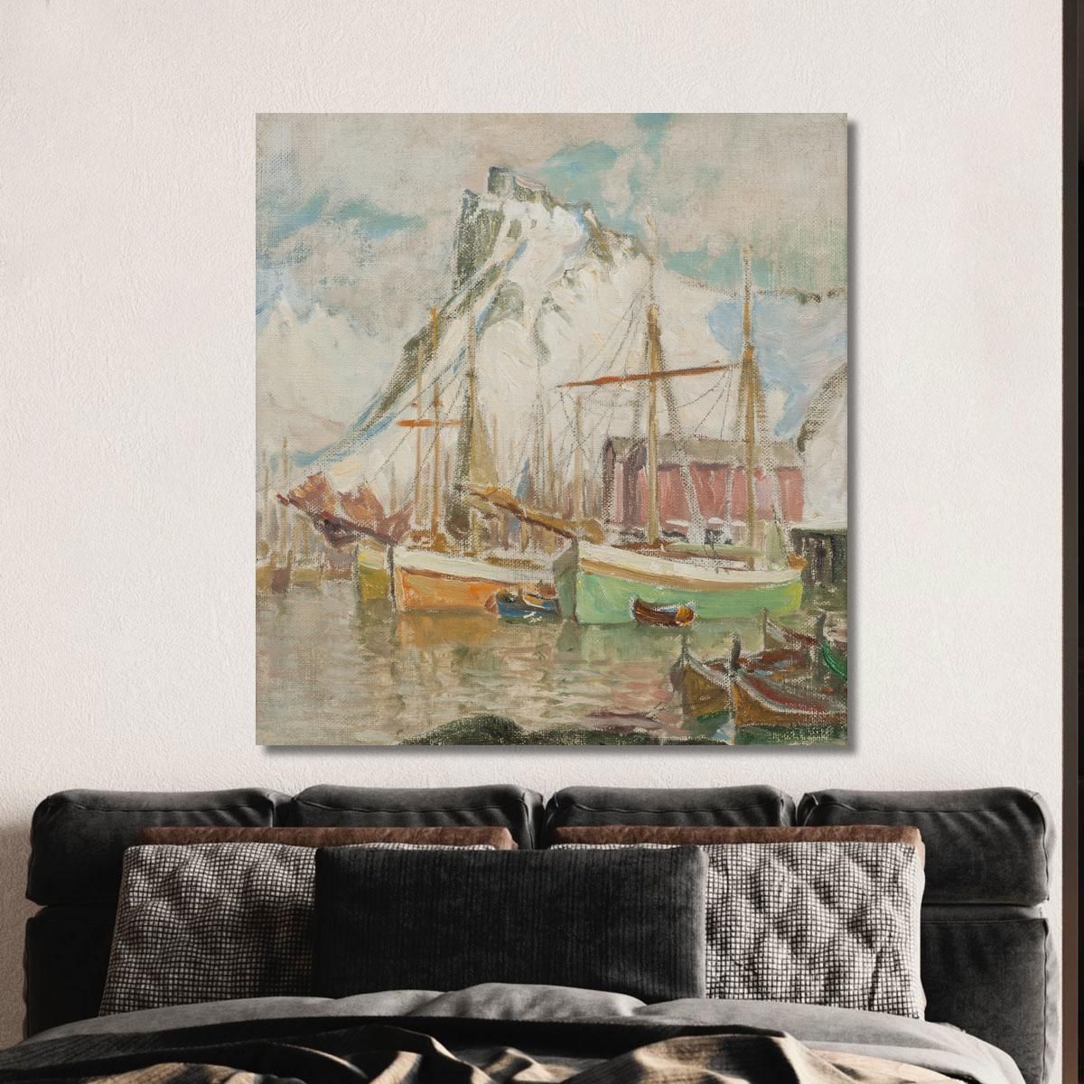 In The Harbour Svolvaer. Study From Lofoten Anna Boberg abb19 canvas print 