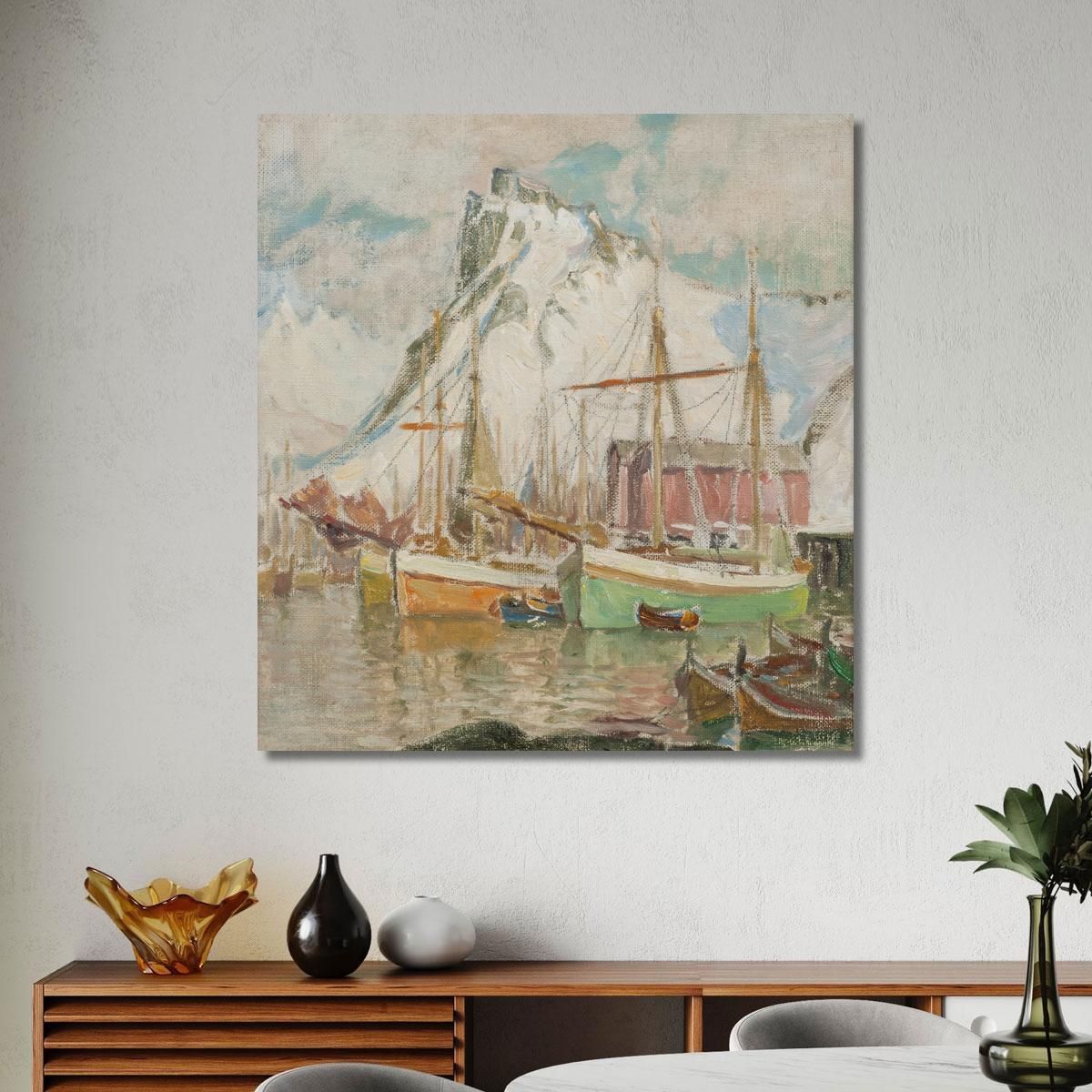 In The Harbour Svolvaer. Study From Lofoten Anna Boberg abb19 canvas print 