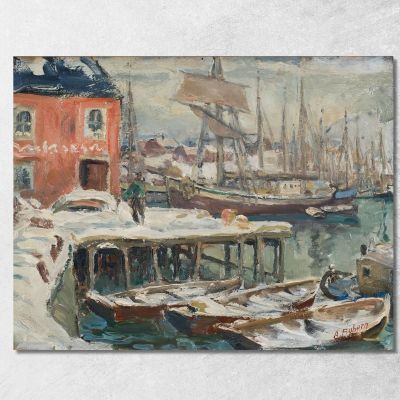 Jetty Lofoten. Study From North Norway Anna Boberg abb20 canvas print 