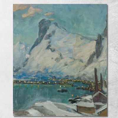 Lofoten In The Evening Light. Study Anna Boberg abb22 canvas print