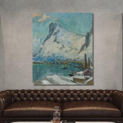 Lofoten In The Evening Light. Study Anna Boberg abb22 canvas print  Lofoten In The Evening Light. Study Anna Boberg abb22 canvas print