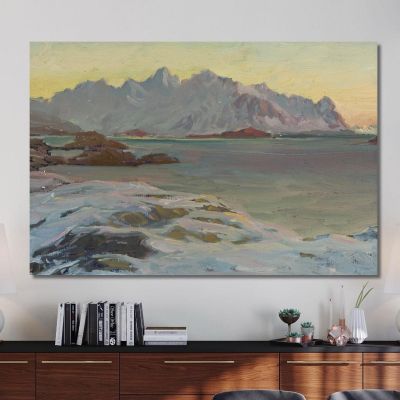 Mountains.Study From North Norway Anna Boberg, abb27 ภาพพิมพ์บนผ้าใบแคนวาส