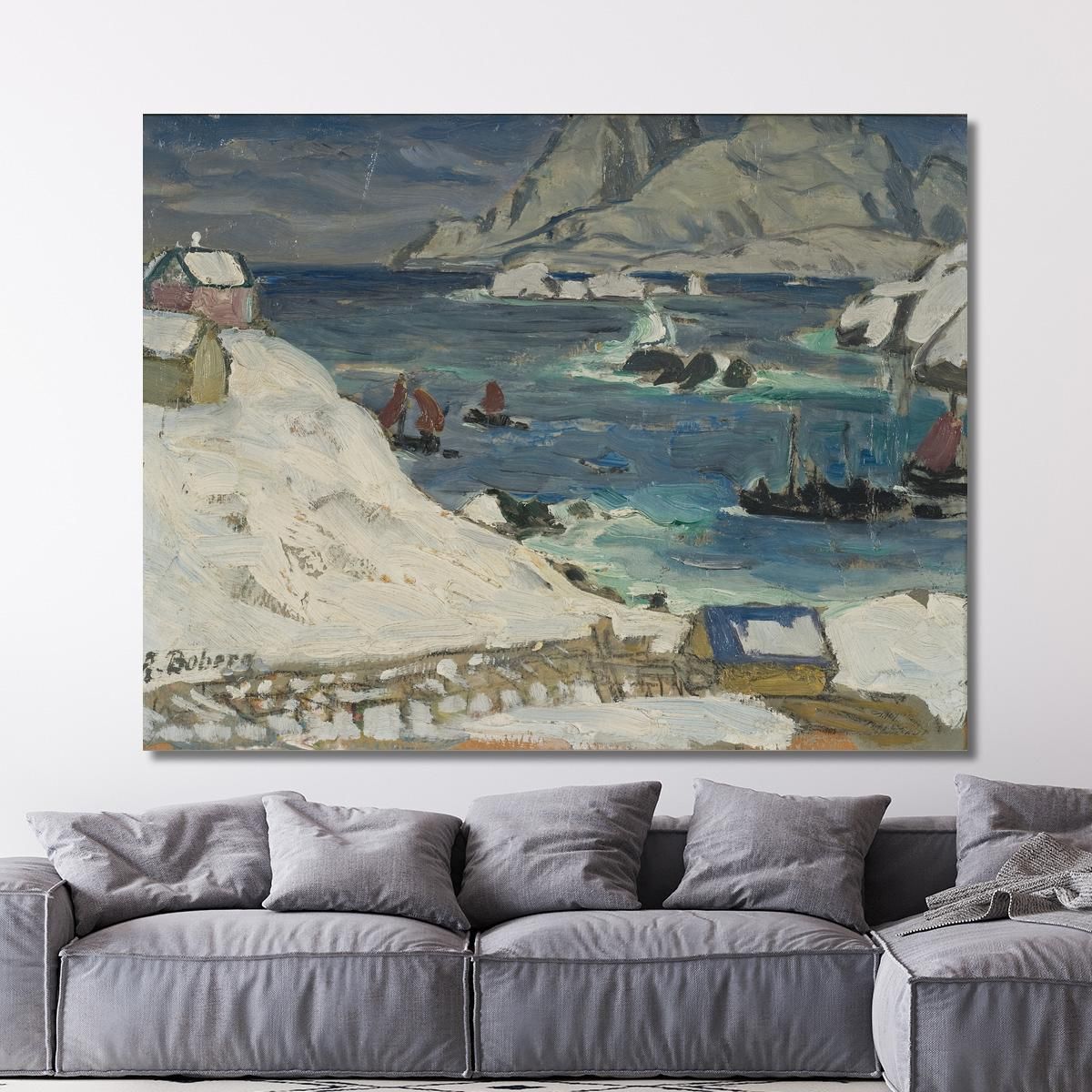 Running Before The Storm. Study From North Norway Anna Boberg abb32 canvas print 