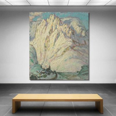 Snowy Mountains. Study From Lofoten Anna Boberg, abb34 ภาพพิมพ์บนผ้าใบแคนวาส